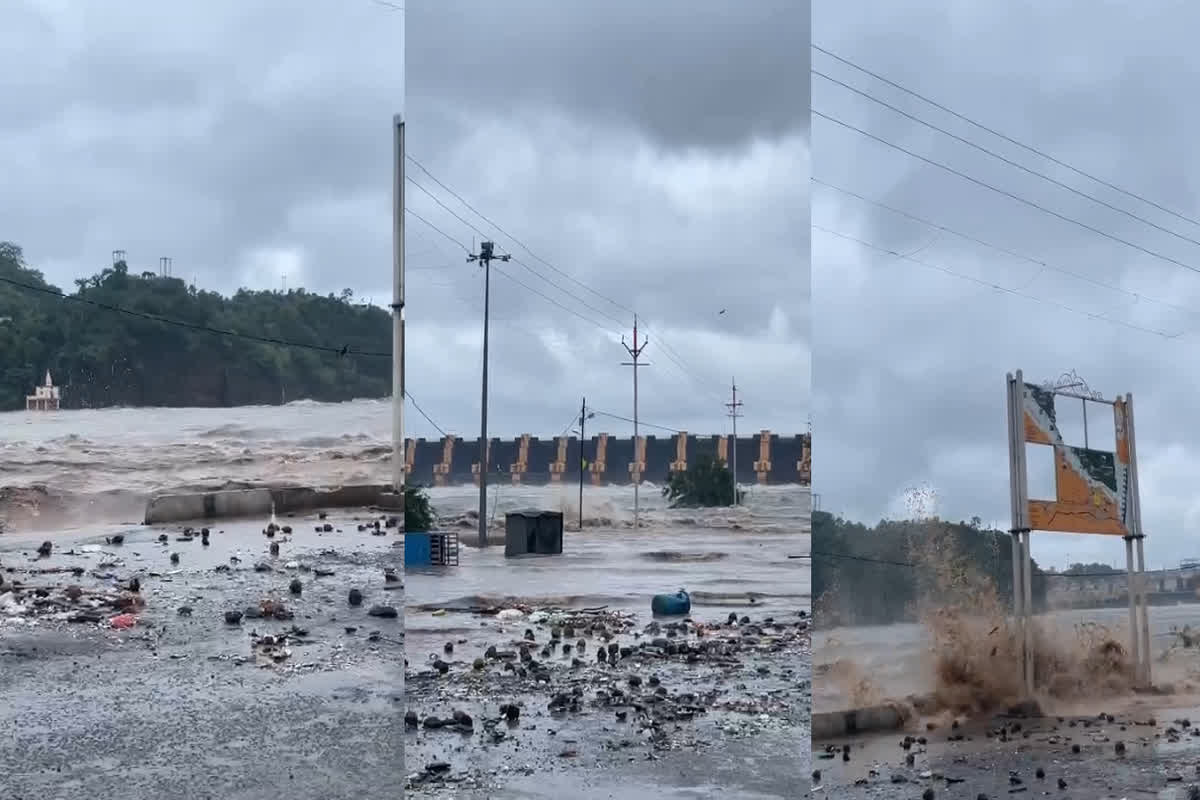 Khandwa Weather: नर्मदा ने दिखाया रौद्र रूप.. खोले गए ओंकारेश्वर बांध के 22 गेट, समुद्र की तरह उठ रही बड़ी-बड़ी लहरी, देखें वीडियो