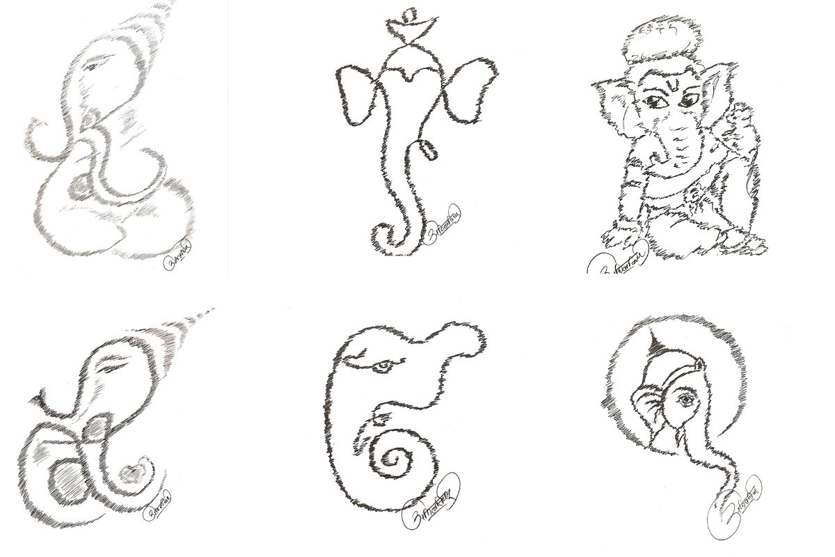Shri Ganesh Sketch Images: गणेश चतुर्थी पर गणपति की शानदार कलाकृति.. तस्वीरों में देखें स्कैच से उकेरे गये गजानन के अनुपम स्वरुप