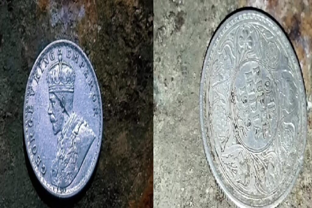 Silver coins found during excavation