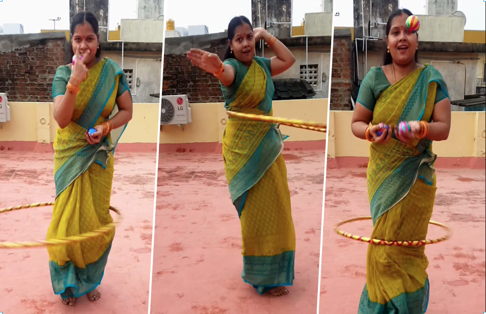 Hula Hooping in Saree : साड़ी पहनी महिला ने हूला हूपिंग के करतब से बिखेरा अपना जलवा,  वीडियो देख लाखों बने फैंस