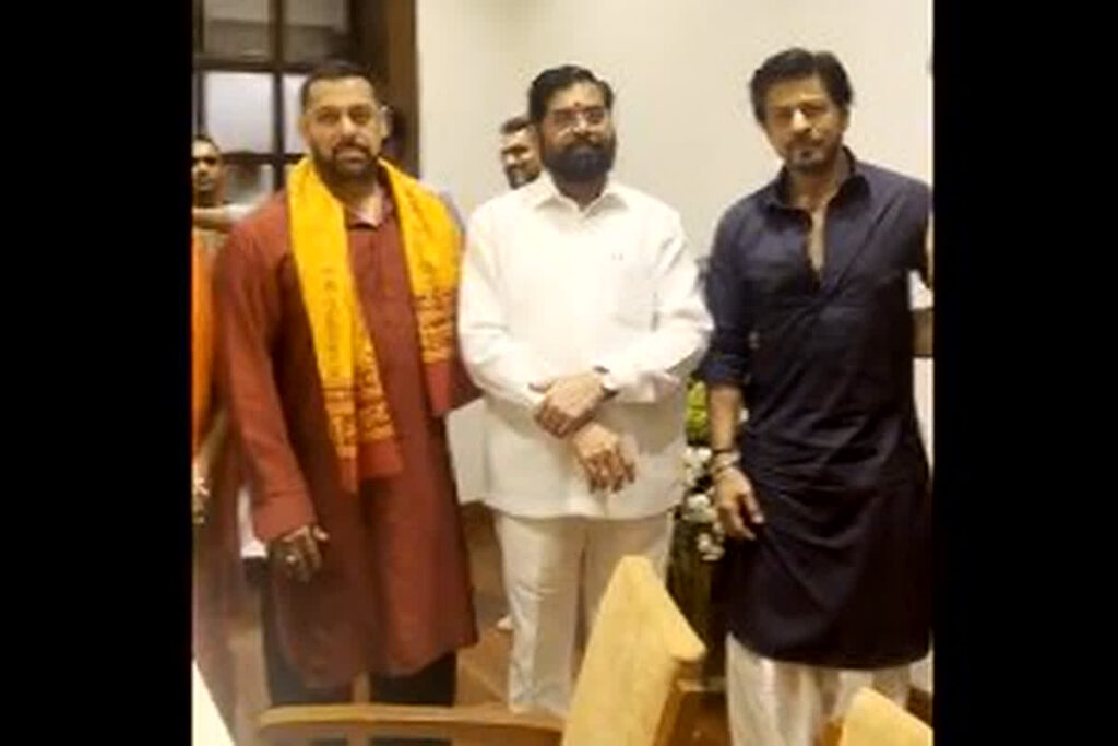 Salman Khan-Shah Rukh Khan Visit CM Eknath Shinde House