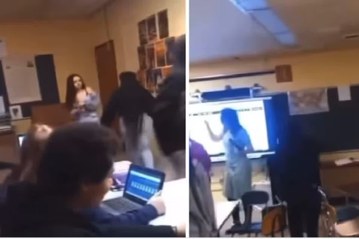 Girls Fighting Video: इस बात को क्लासरूम में ही भिड़ गई लड़कियां, बीच बचाव करने आई टीचर पहुंची अस्पताल