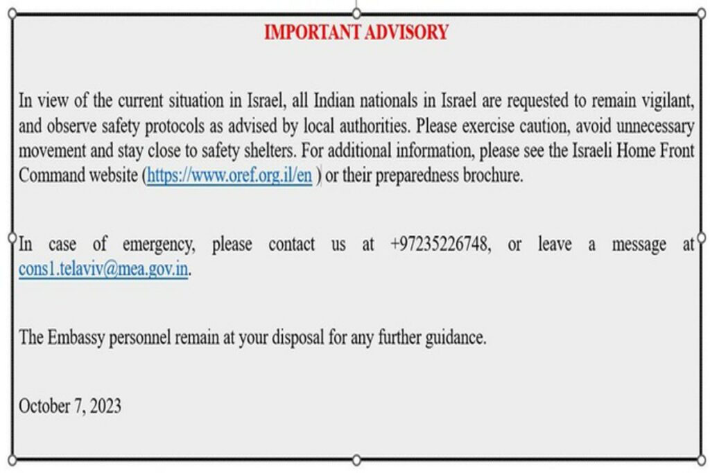India has issued advisory for citizens