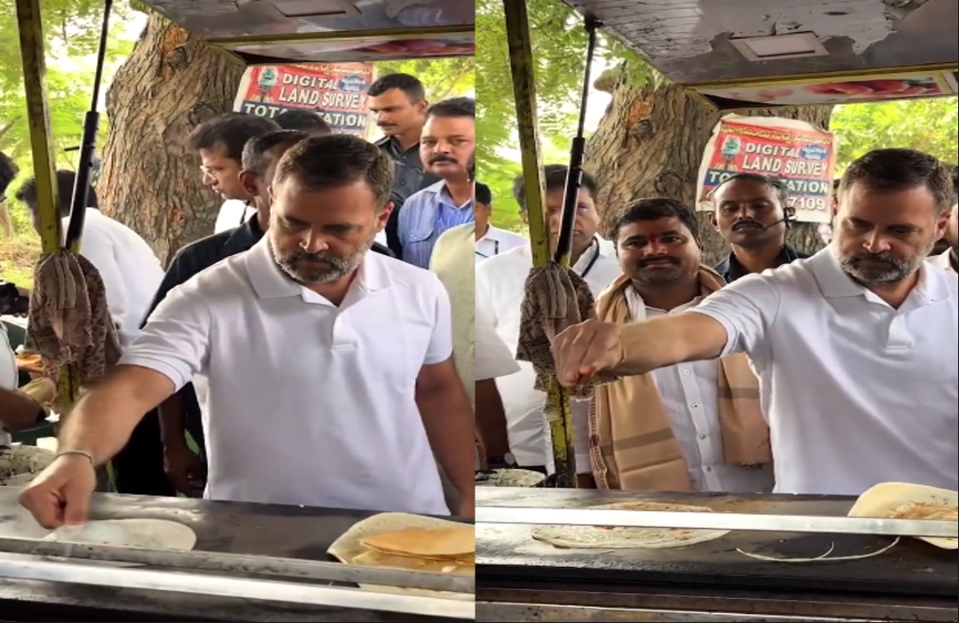 Rahul Gandhi making dosa Video Viral : राहुल गांधी बने साउथ इंडियन सेफ..! नुक्कड़ पर लगी दुकान में बनाया Tasty डोसा, खाने वालों ने कहा ‘वाह’..वीडियो वायरल