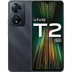Vivo T2 5G के 8 जीबी रैम और 128 जीबी स्‍टोरेज वेरिएंट को एमेजॉन सेल में 19,999 रुपये कीमत में हासिल किया जा सकता है। फोन की कीमत 24999 रुपये है। इस फोन में फुल एचडी प्‍लस एमोलेड डिस्‍प्‍ले, 4500 एमएएच की बैटरी और 44 वॉट की चार्जिंग जैसी खूबियां हैं।