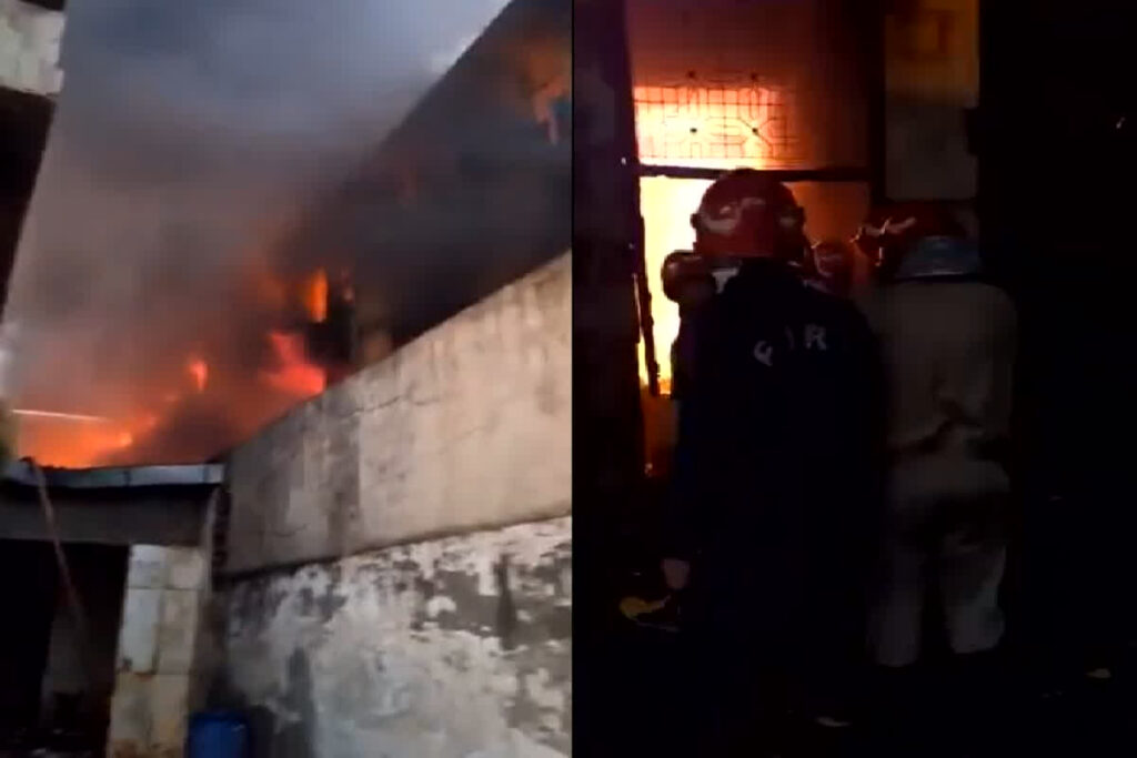 Massive fire breaks out in footwear factory