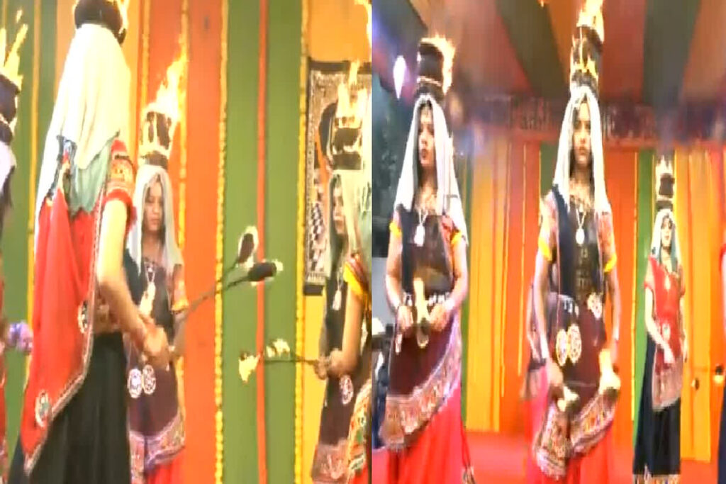 Women in Rajkot perform 'Garba' carrying fire pots on their heads