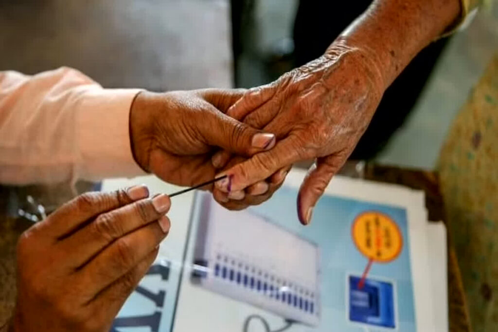 Government employees cast their vote