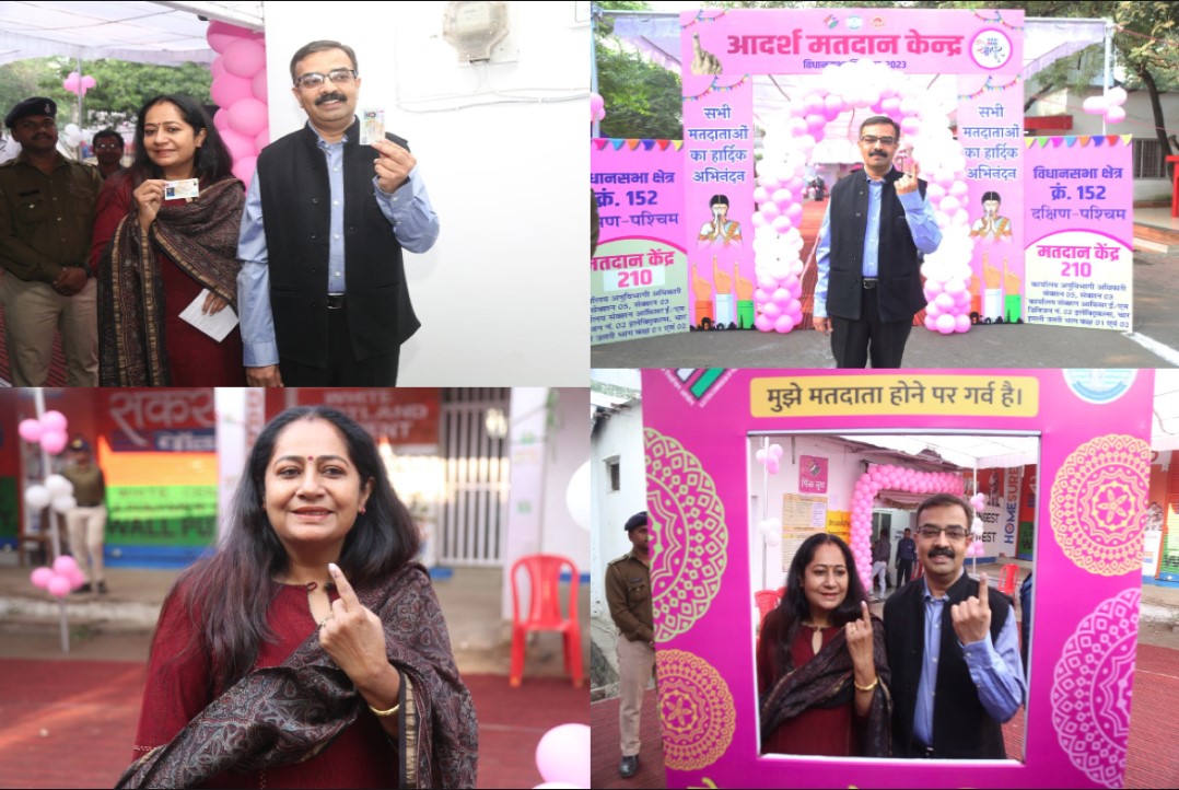 Bhopal Assembly Election: एमपी में मतदान जारी, मुख्य निर्वाचन पदाधिकारी उनुपम राजन ने पत्नी सहित डाला वोट