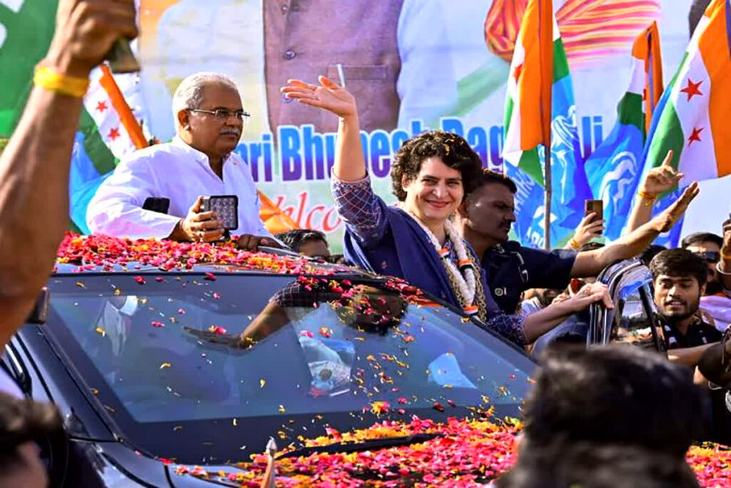 Priyanka Gandhi Road Show in Raipur