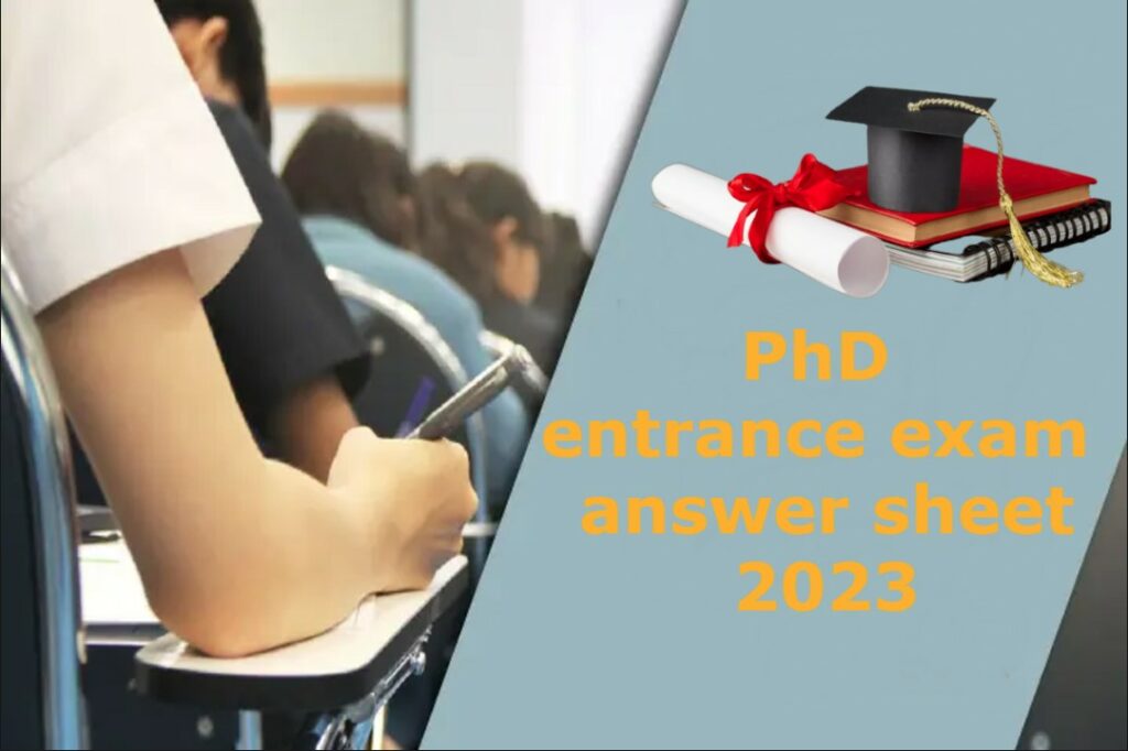 PhD entrance exam answer sheet 2023