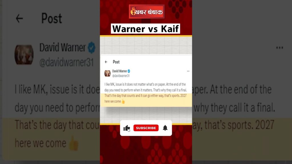David Warner Reply to Kaif