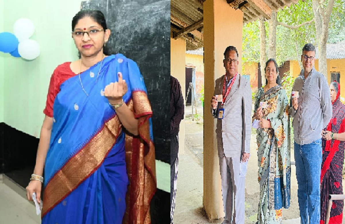CG Vidhansabha Chunav 2023: निर्वाचन पदाधिकारी रीना बाबा, व कलेक्टर नरेंद्र कुमार दुग्गा ने परिवार सहित किया मतदान, मतदाताओं को शत प्रतिशत मतदान करने की अपील की