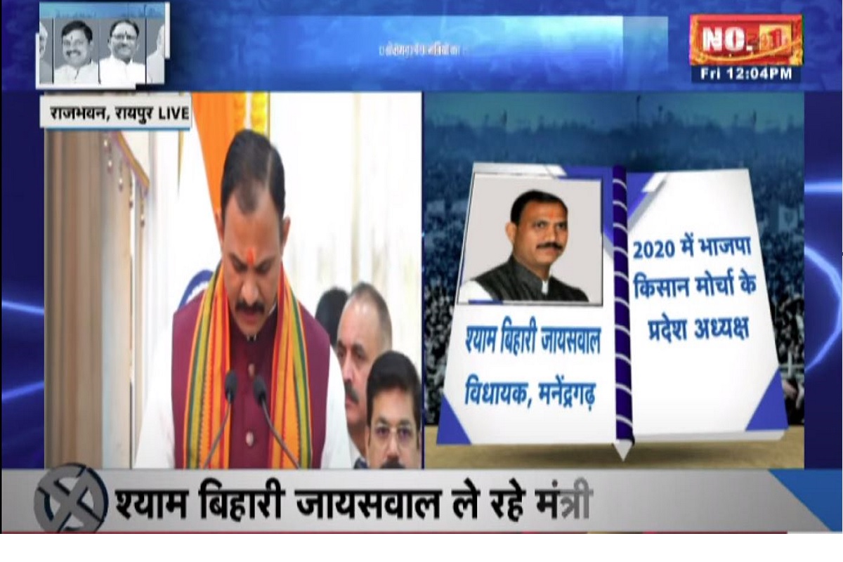 CG Ministers Oath Ceremony: श्याम बिहारी जायसवाल बने साय सरकर में मंत्री.. ली शपथ, कुशल संगठनकर्ता होने का मिला उपहार