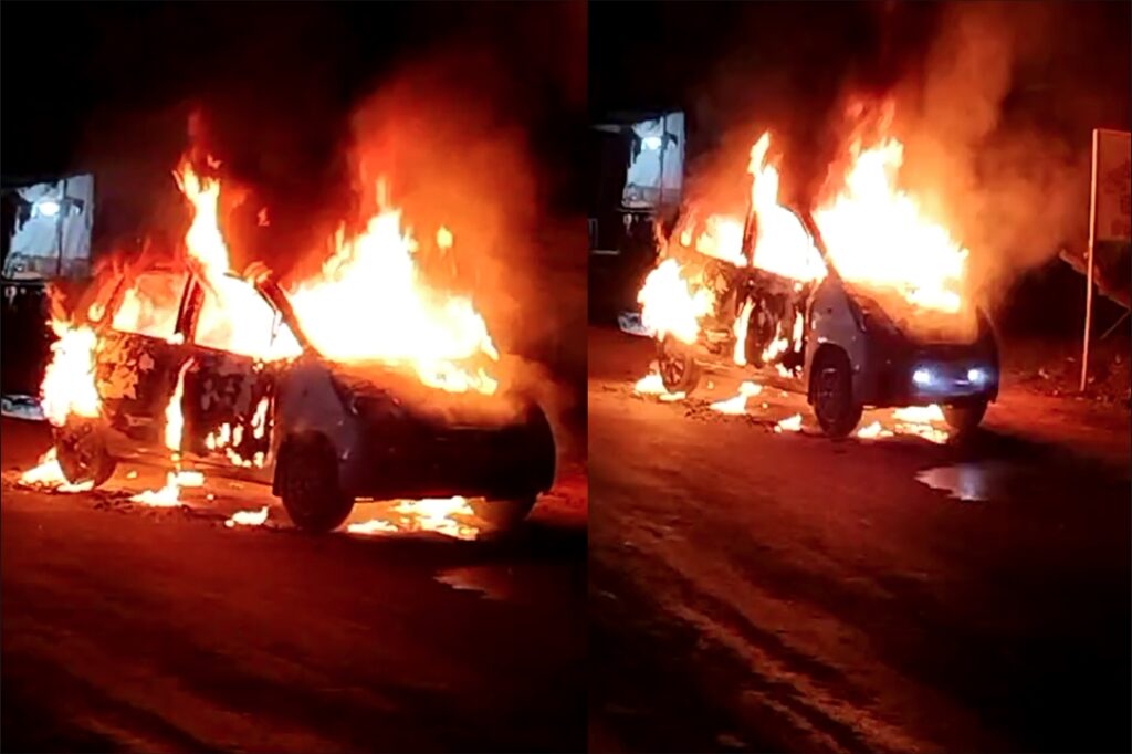 Major fire in car in Katni