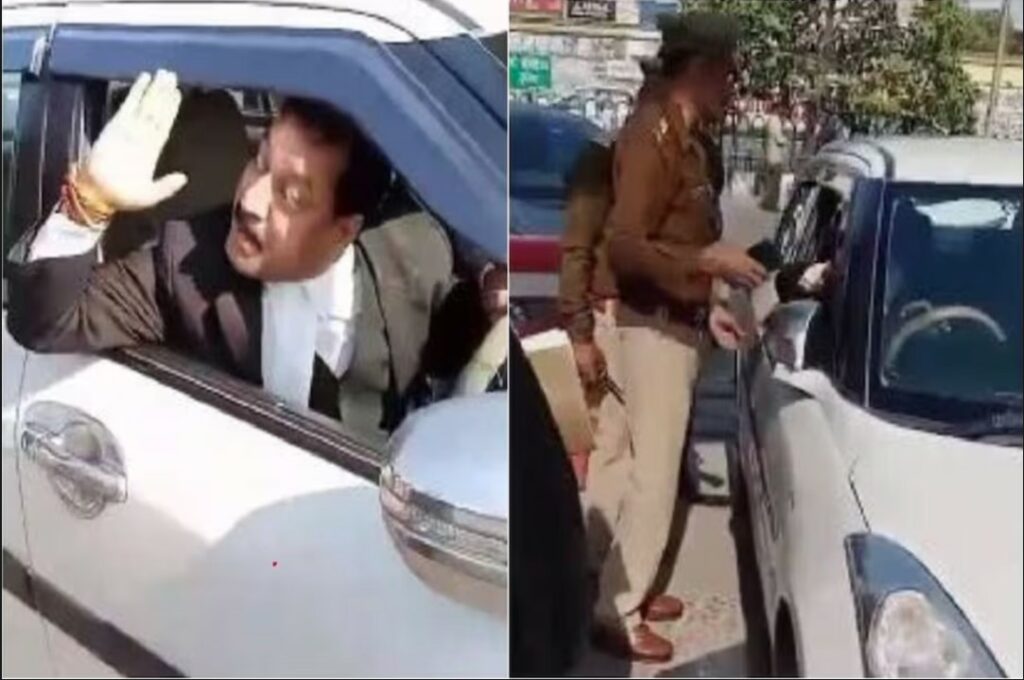 Lawyer misbehaves with policeman in Lucknow