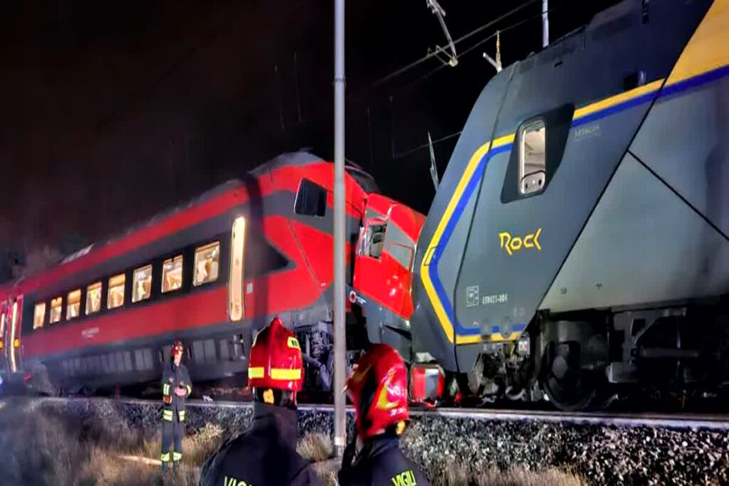 Two trains crashed into each other at low speed in northern Italy, 17 people injuring