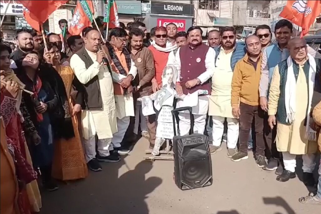 BJP workers demonstrated against the opposition across the state