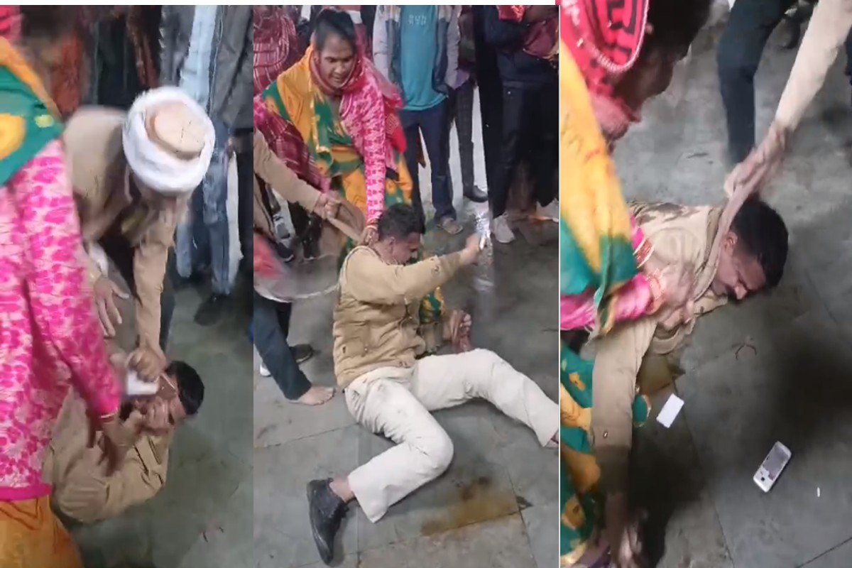 Bina Railway Station Pitai Video: रेलवे स्टेशन पर दे दना दन, आरक्षक की चप्पल से पिटाई का वीडियो वायरल