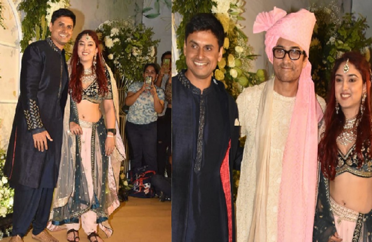 Ira Nupur Wedding: शादी के बंधन में बंधे में इरा और नुपूर, बेटी-दामाद के साथ कैमरे के सामने पोज देते नजर आए आमिर खान