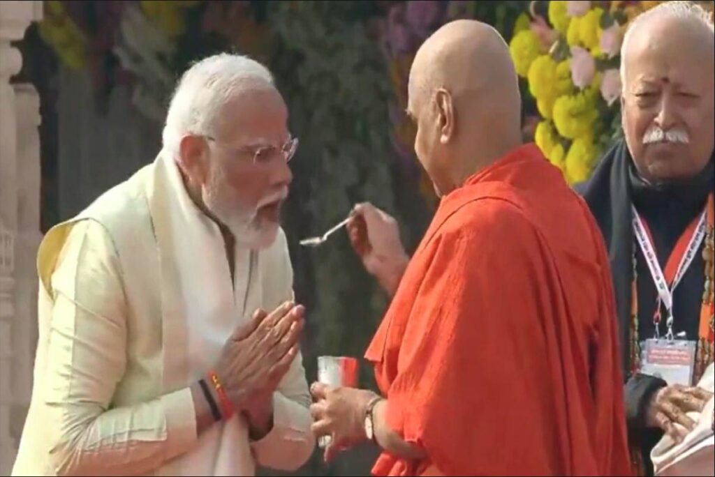 PM Modi breaks his fast after Pran Pratistha