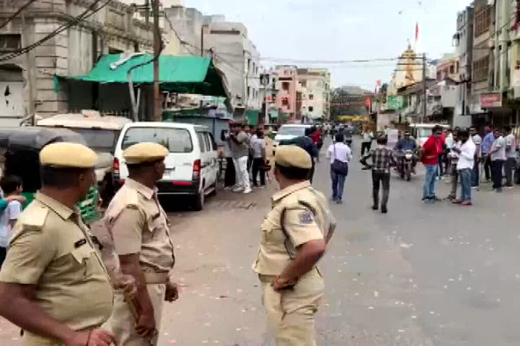 Stone pelting on Ram procession