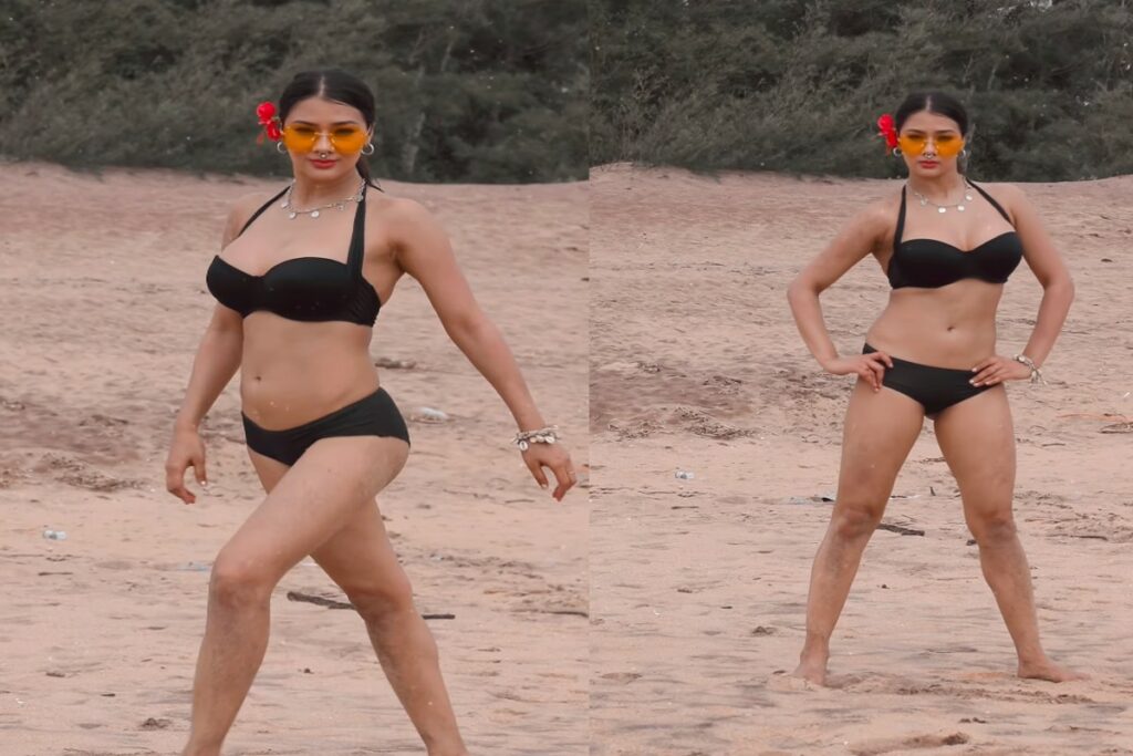 Namrata Malla Black Bikini Sexy Video