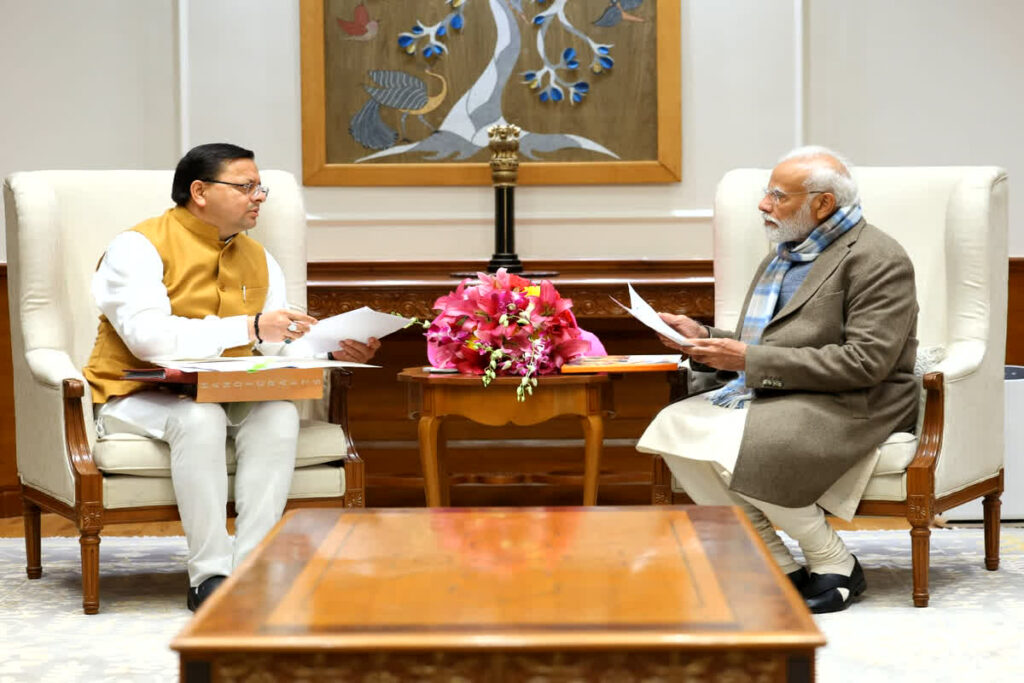 CM Pushkar Dhami Meet PM Modi