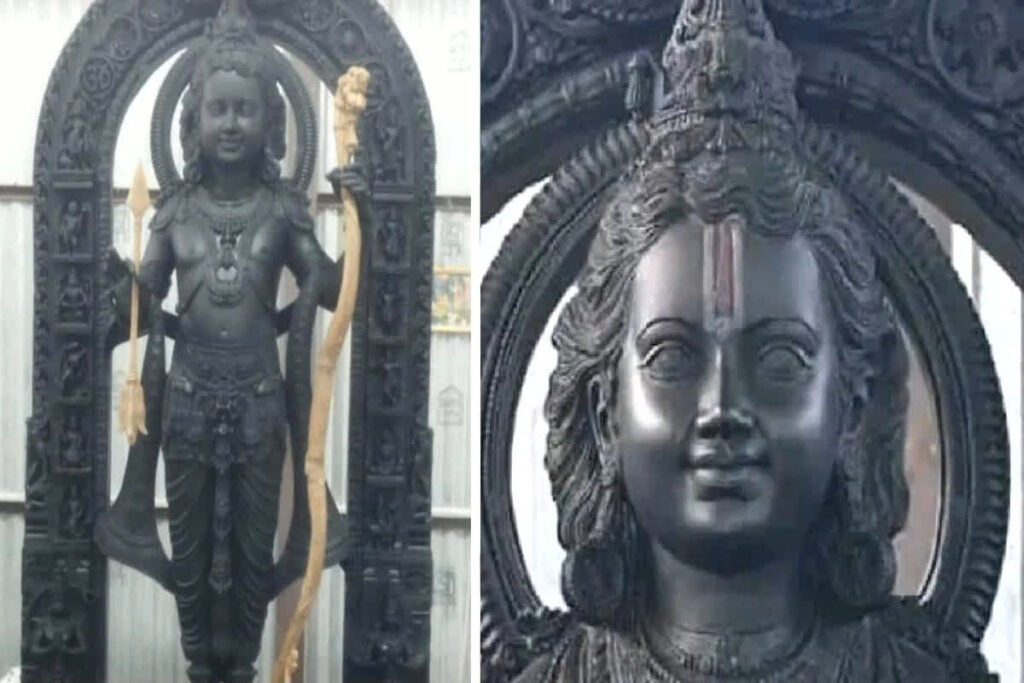 black colored idol of lord ram