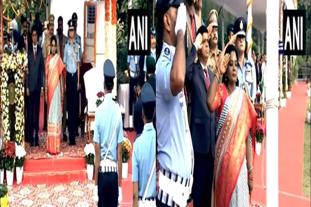 Telangana Governor Tamilisai Soundararajan hoists the flag