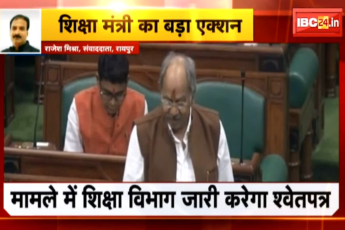CG Budget Session : विधानसभा में गूंजा  स्कूलों में बिना टेंडर खरीदी का मामला, मंत्री बृजमोहन अग्रवाल ने 4 जिला शिक्षा अधिकारियों को किया सस्पेंड