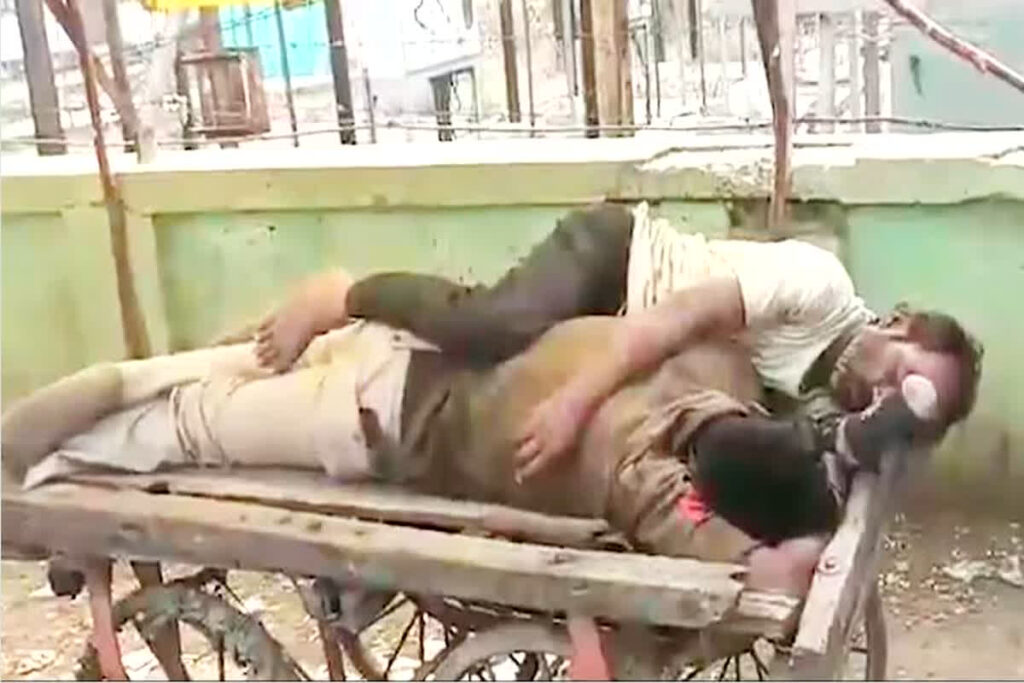 Head Constable Sleeping in Cart