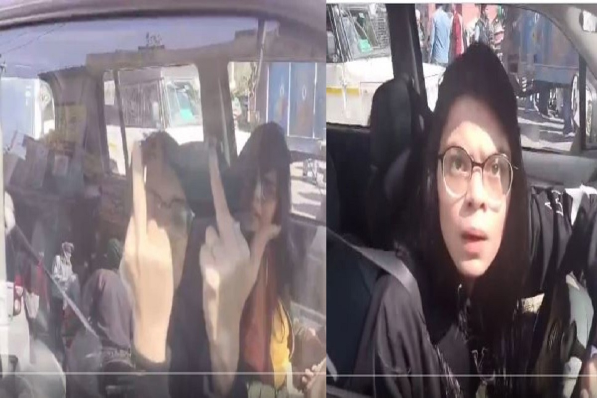 farmer protest car girl video viral