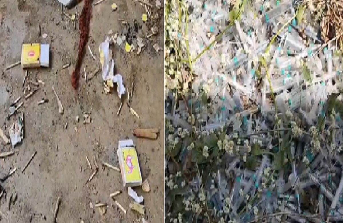 Surajpur News: लाखों रुपए खर्च कर बनाया आयुर्वेद अस्पताल बना नशेड़ियों का अड्डा, चारों तरफ नजर आए नशे के सामान