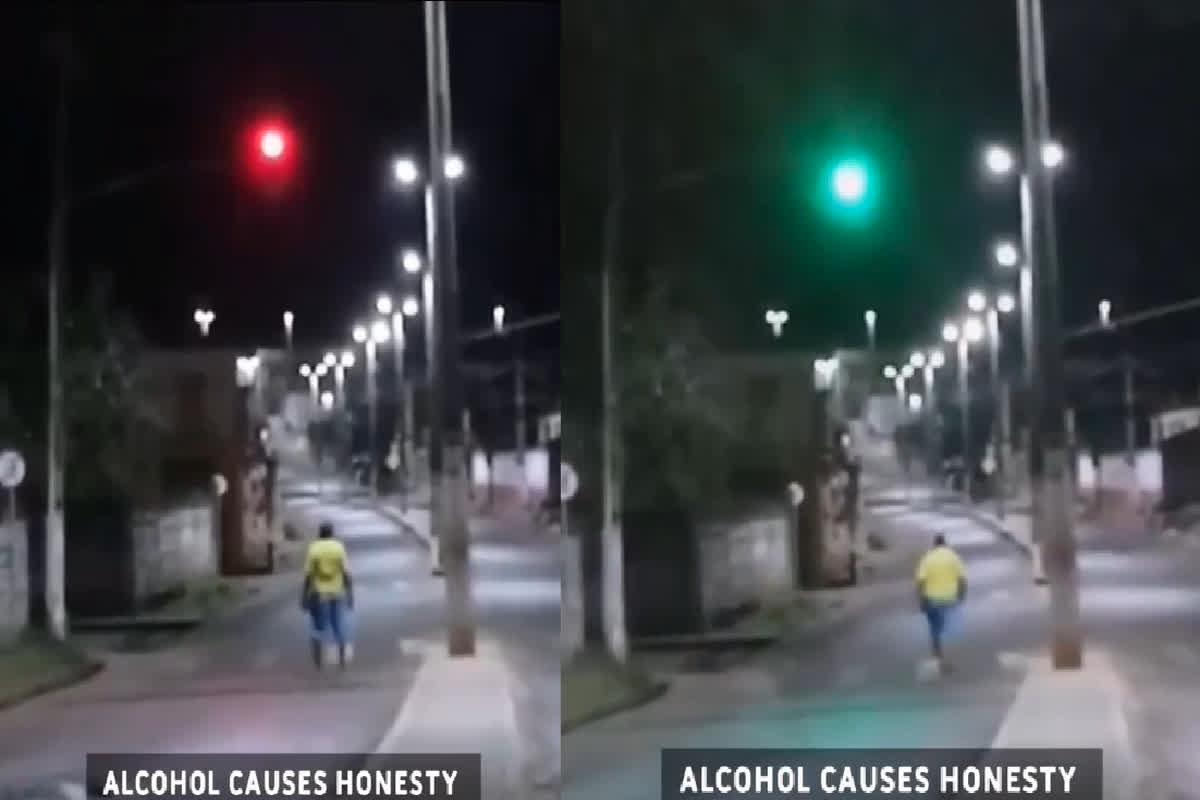 Sharaabi Video Viral: थोड़ी सी जो पी ली है..! पैदल चलते हुए भी ट्रैफिक रूल्स फॉलो करता दिखा नशे में धुत शख्‍स, जमकर वायरल हो रहा वीडियो