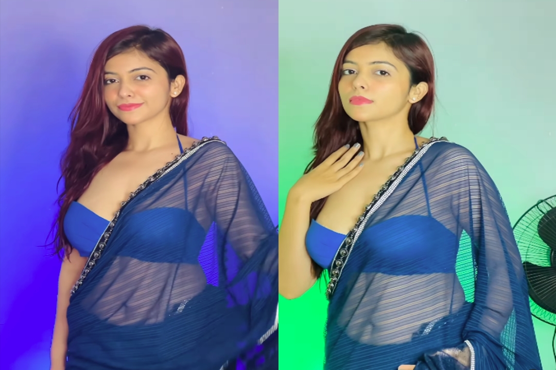 Indian Desi Sexy Video : इस लड़की ने कैमरे के सामने ही बदल लिए सारे कपड़े, नीली साड़ी में दिए ऐसे Sexy पोज, देखें वीडियो