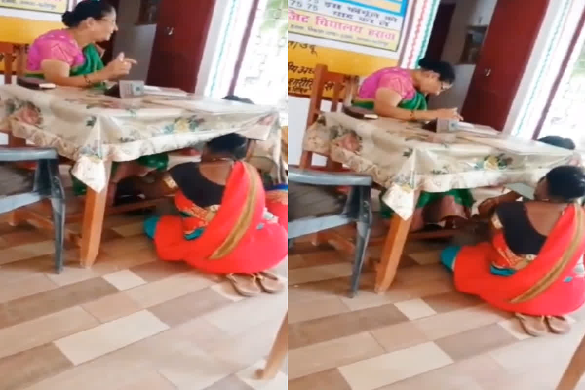 Rasoiyon se Malish Ka Video Viral: वाह री मैडम… स्कूल में रसोइयों से करा रही मालिश, सोशल मीडिया पर जमकर वायरल हो रहा वीडियो