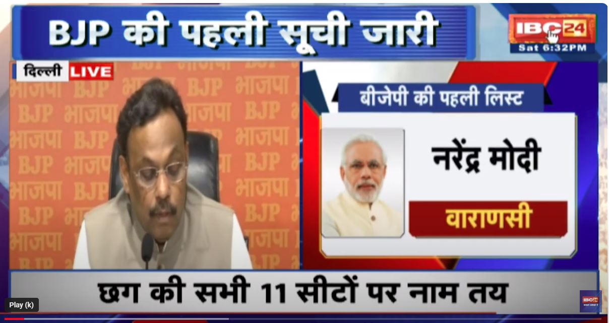 BJP lok sabha candidate list 2024 : भाजपा की पहली सूची जारी, लेखी सहित तीन मंत्रियों के टिकट कटे