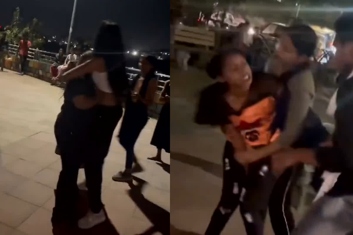 Viral Video: बीच सड़क पर आपस में भिड़ी लड़कियां, किसी ने नोचे बाल किसी ने मारी चप्पलें, वायरल हुआ वीडियो