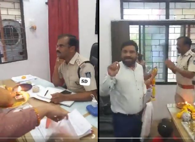 viral video rewa police station