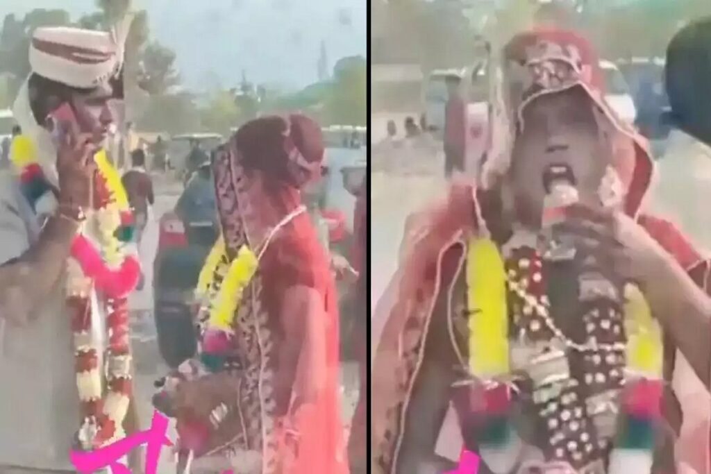 Bride Eating Gutka Before Vidai