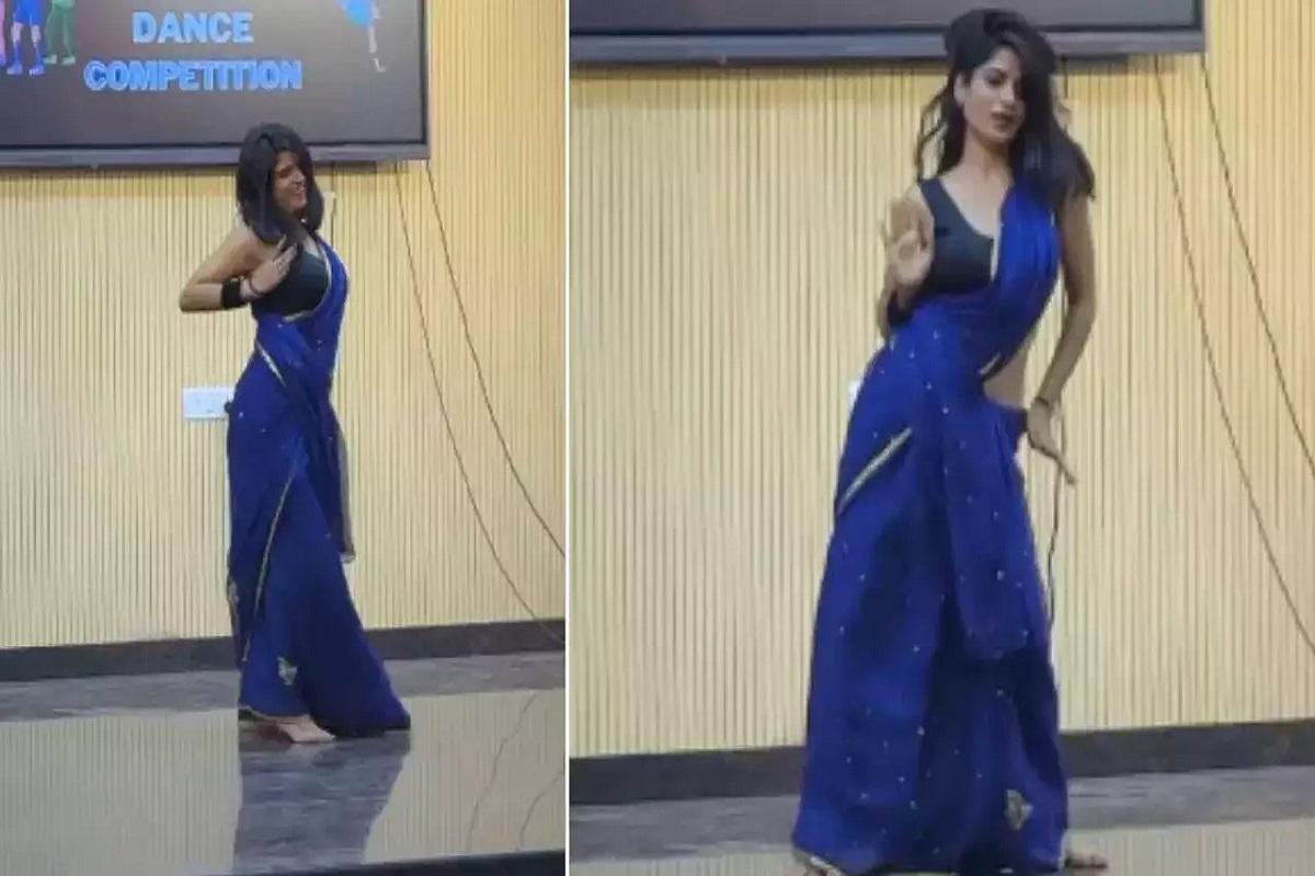 कॉलेज में लड़की ने उड़ाया गर्दा, साड़ी पहनकर स्टेज में करने लगी ऐसा काम, वीडियो देखकर आपको भी नहीं होगा यकीन