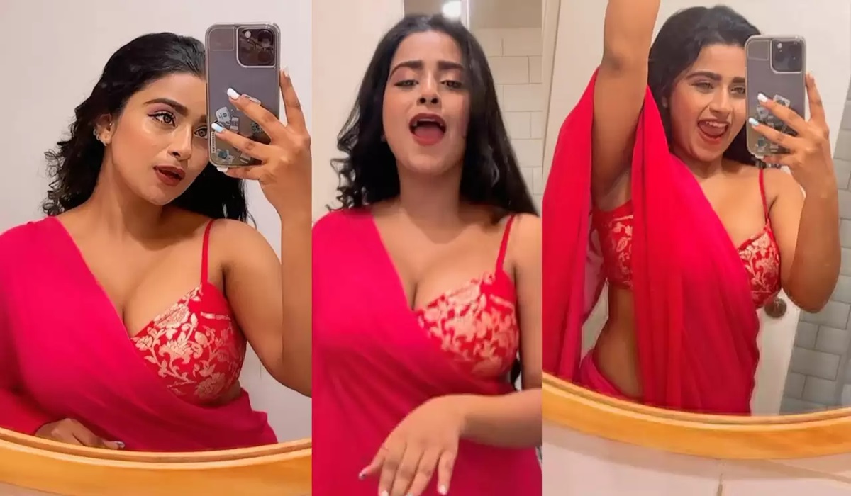 Desi bhabhi Hot Video: रेड साड़ी में रेड ब्रा के कॉम्बिनेशन ने किया फैंस को लाल.. उसपर ऐसा डांस कि आ जाए हार्ट अटैक, आप भी देखें