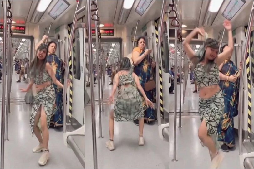 Obscene Dance in Delhi Metro