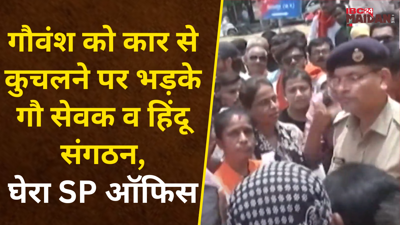Bilaspur: गौवंश को कार से कुचलने पर घेरा SP ऑफिस, दोषी पर सख्त कार्रवाई की मांग, 24 घंटे का अल्टीमेटम