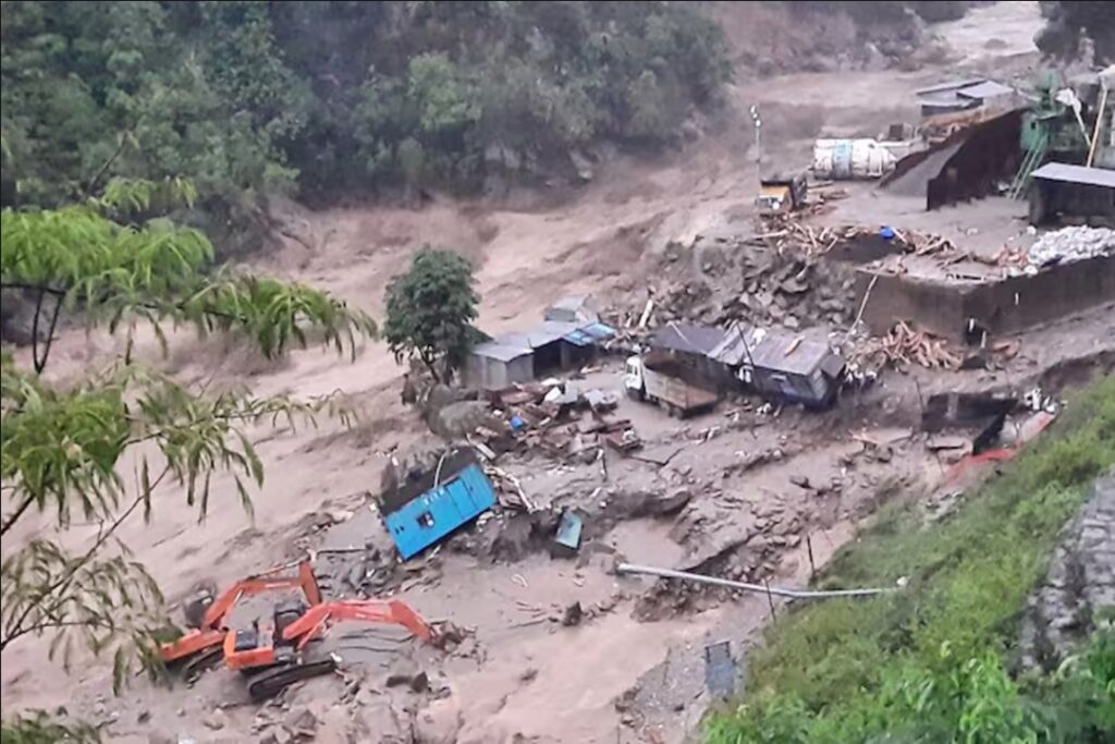 Landslide and heavy rain in Sikkim