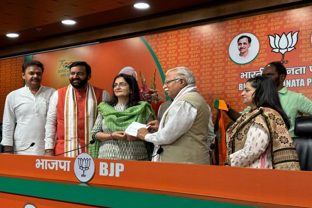 Former Congress leader Kiran Chaudhary joins BJP