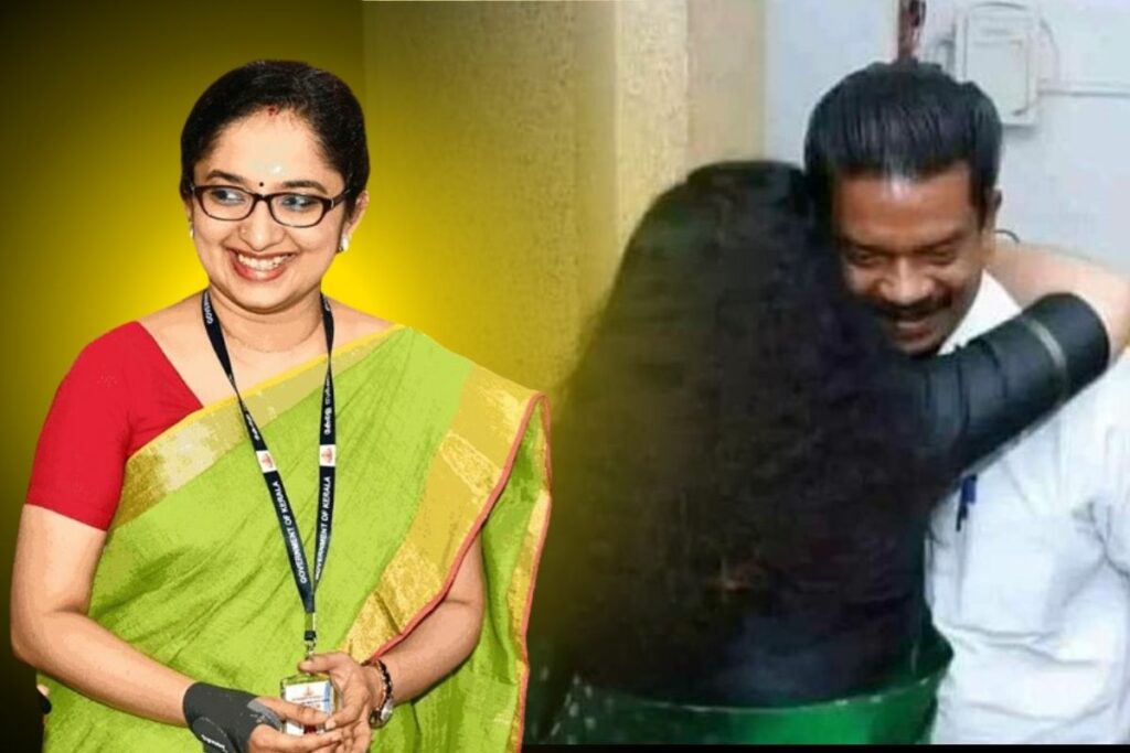 IAS Divya S. Iyer hugged the newly elected MP