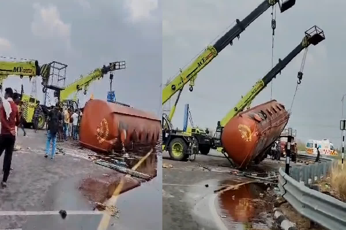 Jalaun Road Accident: डीजल से भरा टैंकर अनियंत्रित होकर पलटा, लोगों में मची अफरा-तफरी…