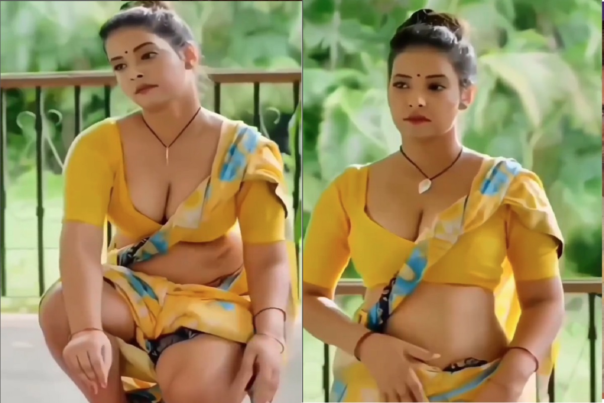 Indian Bhabhi Sexy Video : Indian Bhabhi ने जमीन पर बैठकर दिए कातिलाना पोज, वीडियो देख मदहोश हो जाएंगे आप